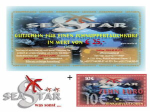Gutschein € 10,- und Schnupperkurs Gutschein € 25,--0