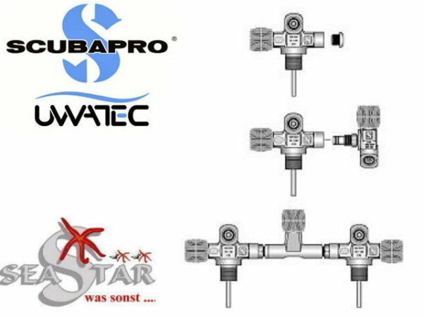 Scubapro Brücke mit 2 Ventilen 143mm -0
